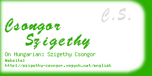 csongor szigethy business card
